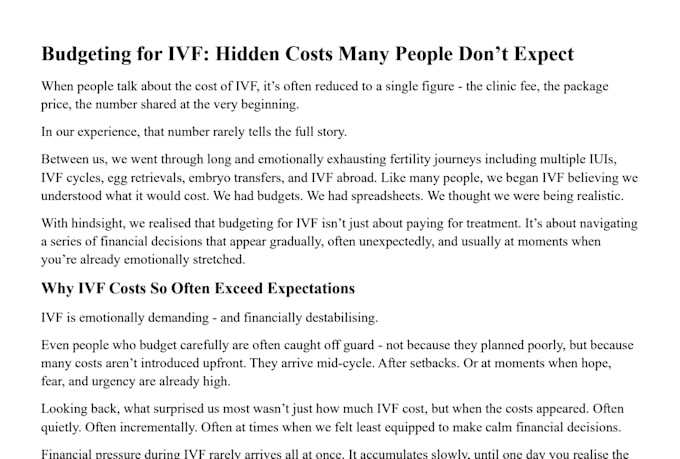 write pcos ivf fertility and women health articles